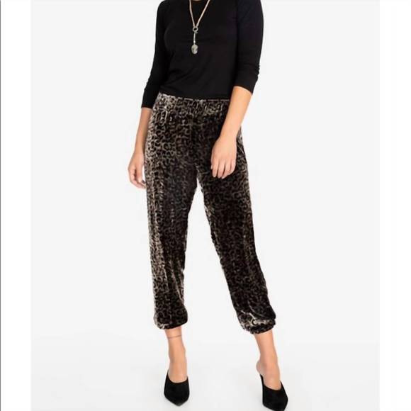 NEW JOHNNY WAS leopard velvet jogger in mti - Picture 1 of 1